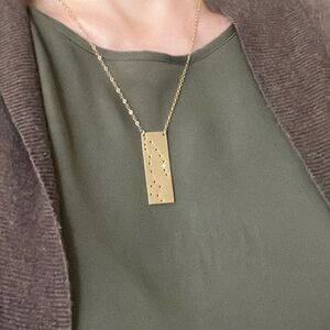 Anthropologie Thatch Diamond 14k signature necklace Pendant Pisces